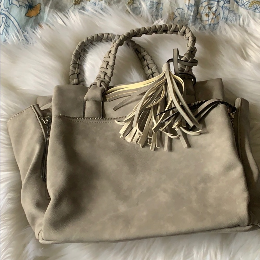 Free people leather grey satchel